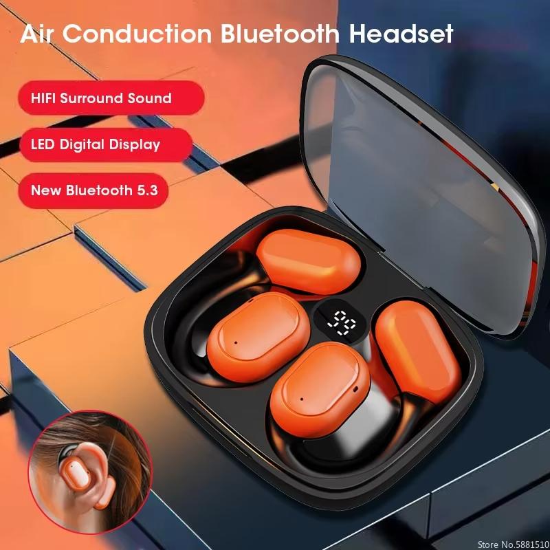 Wireless Bluetooth Headset 5.3 Noise Cancellation HiFi Stereo Sports Running Headphones Long Battery Life Low Latency