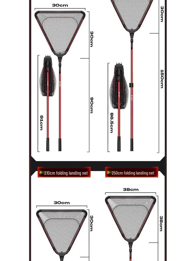 Camper Portable Telescopic Folding Landing Net with Bag for Big Fish