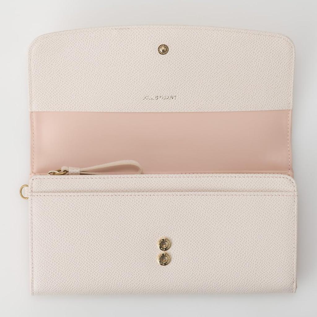 Flap Long Wallet Leather Cowhide Ribbon Decoration Vintage Hardware Antique Style Charm Included JSLW6ST1 [Jill Stuart] "Honey" - Women's