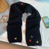 Japanese Style 3D Butterfly Embroidered Scarf - Autumn Winter Women's Knit Warm Neckwear
