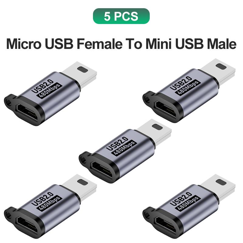 Micro USB Adapter Micro USB Female To Mini USB Male Converters Charger Data Cable Adapter