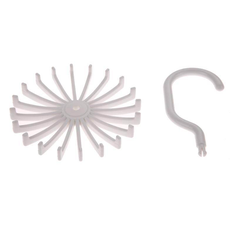 20 Hook Neck Ties Scarf Organizer 360 Degree Rotating Tie Rack Frame Tie Hanger Holders