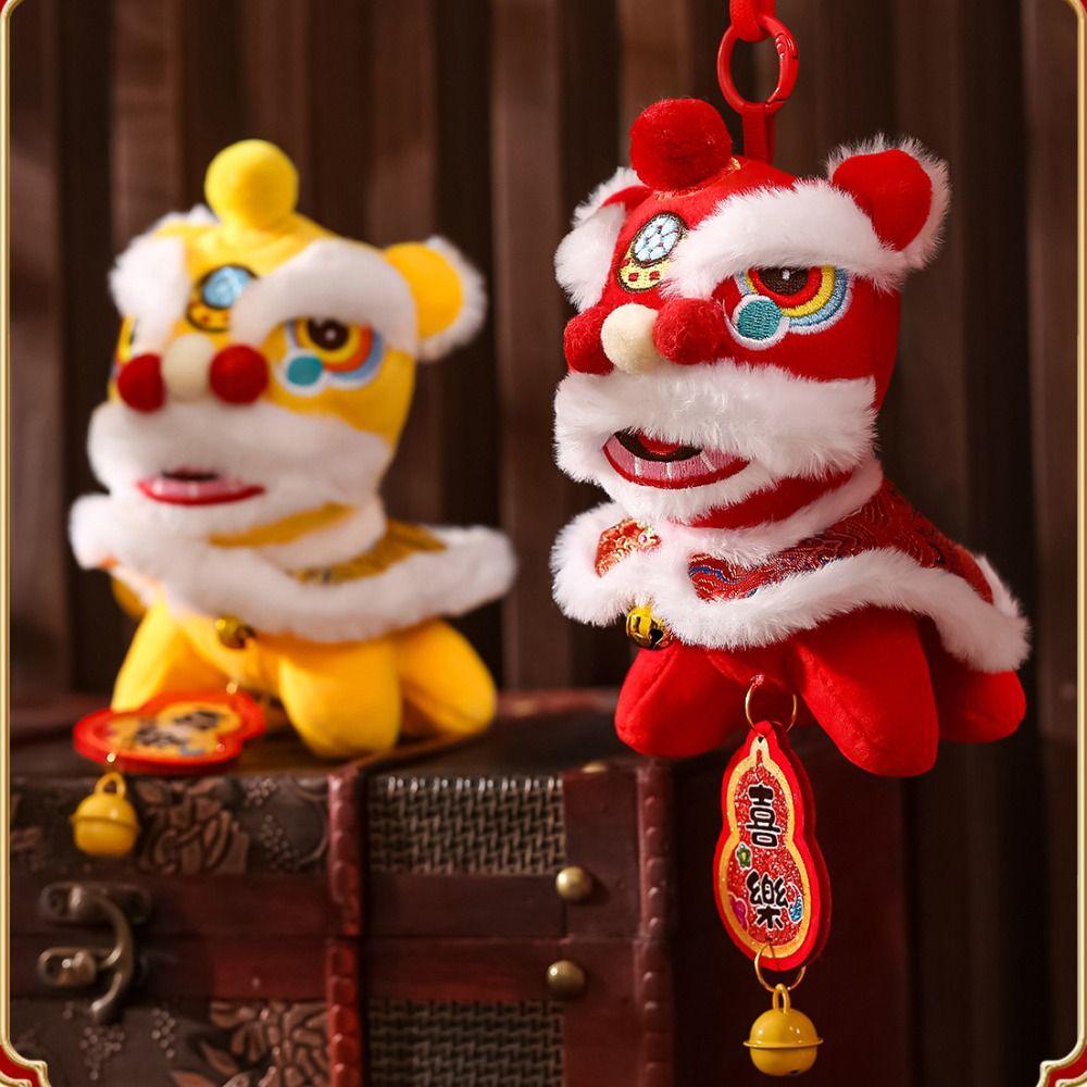 Cartoon Lion Dance Keychain Fortune Character Chinese New Year Gift Lion Dance Pendant  Small Gift