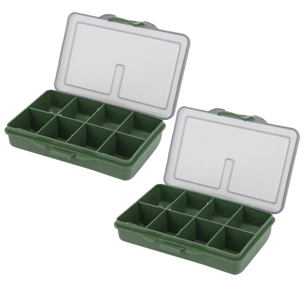 2PCS Mini Tackle Storage Box 4-8 Compartment Fishing Lure Box Durable Fishing Tackle Box  Fishing