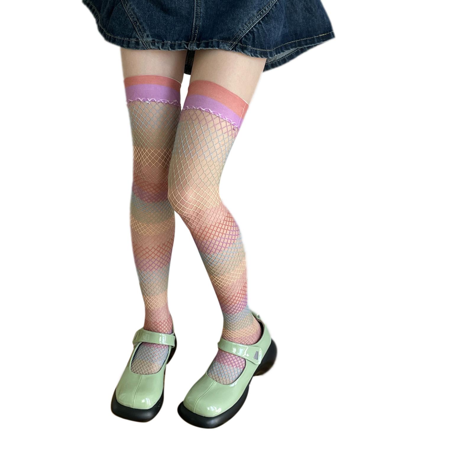 JK-Costumes Women Sexy Thigh High Fishnet Stockings Over Knee Long Socks