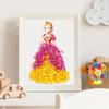 Painting Sticker DIY Craft Toys Kid Art Girls Poking Princess Dress Handmade Magical Children Gifts DIY Poke Toy
