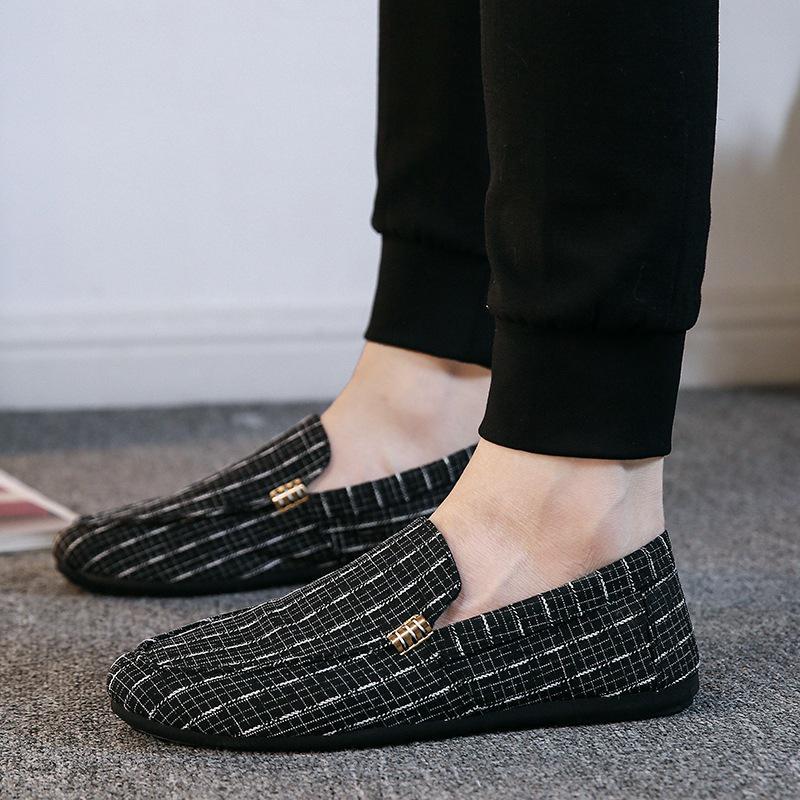 Social Guy Men's Slip-On Canvas Loafers - Casual Earth-Tone Trendy Shoes