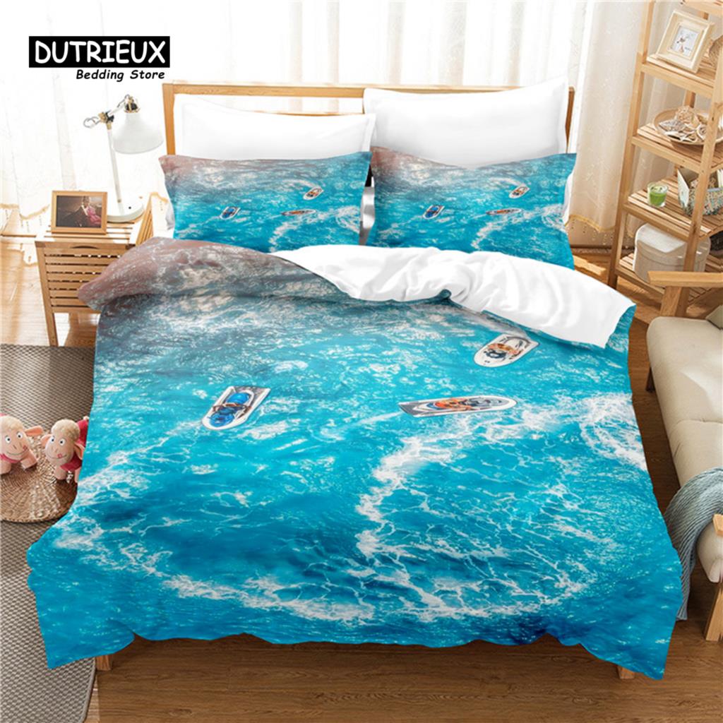 Beautiful Ocean Bedding Set, 3Pcs Duvet Cover Set, Soft Comfortable Breathable Duvet Cover, For Bedroom Guest Room Decor