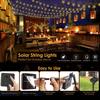 Guirlande Lumineuse LED Féerique Solaire Boule de Cristal Étoile Éclairage Extérieur Étanche pour Arbre de Noël Décoration de Mariage
