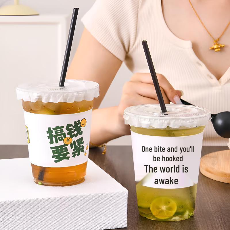Transparent Disposable Coffee & Milk Tea Cups with Lids
