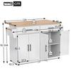 Serving Trolley with Folding Table Top, 120x46(70)x91cm, White, with Castors And Interchangeable Wooden Legs, Ideal for Kitchen And Dining Room