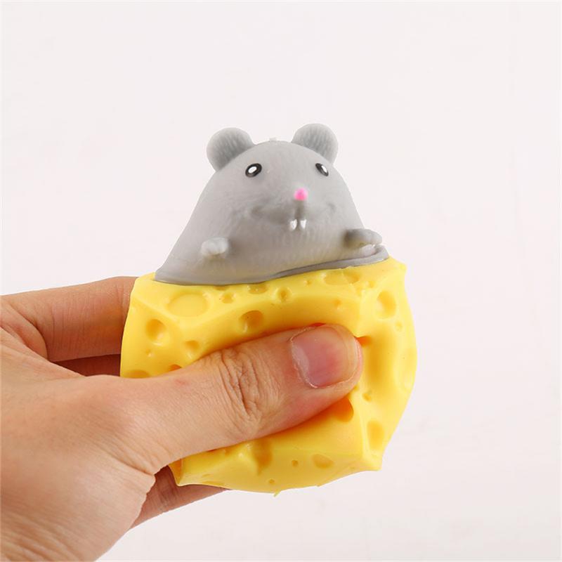 Pop Up Funny Mouse And Cheese Block Squeeze Anti Stress Toy Hide And Seek Figures Stress Relief Toys For Kids Adult