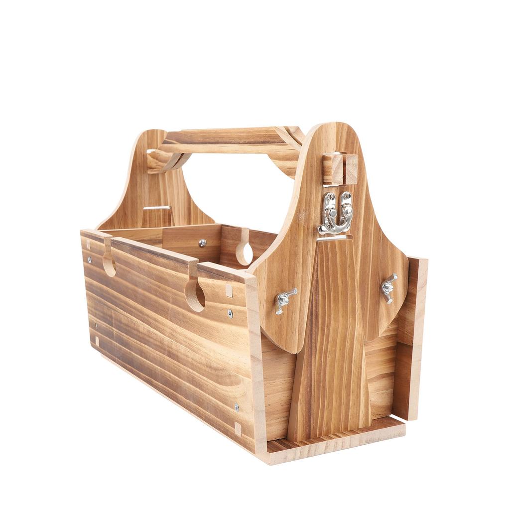 Wooden Folding Picnic Basket Table Outdoor Portable 2 in 1 Vintage with Wine Glass Holder