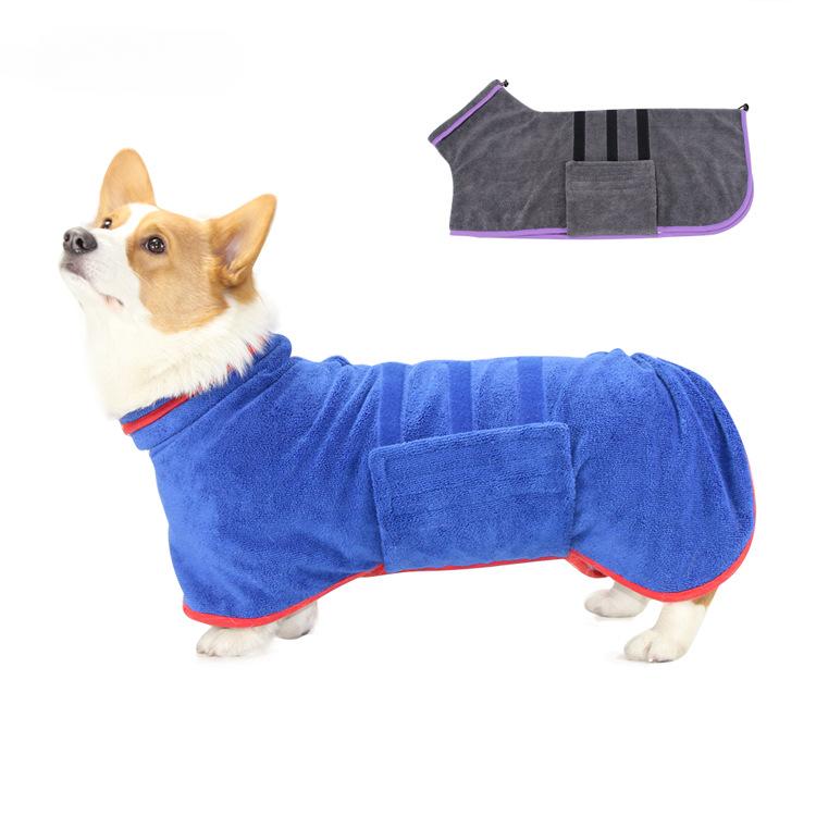Pet Bathrobe Quick Dry Absorbent Dog Clothes Microfiber Pet Dog Supplies
