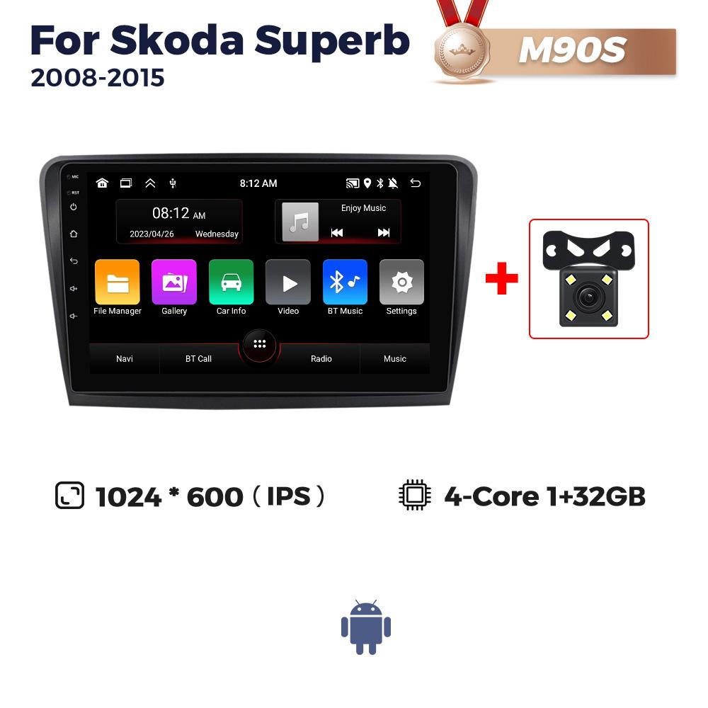 Navifly Android Auto Wireless Carplay For Skoda Superb 2 B6 2008 2009 2010 2011 2012 2013 2014 2015 Multimedia Car Radio Player