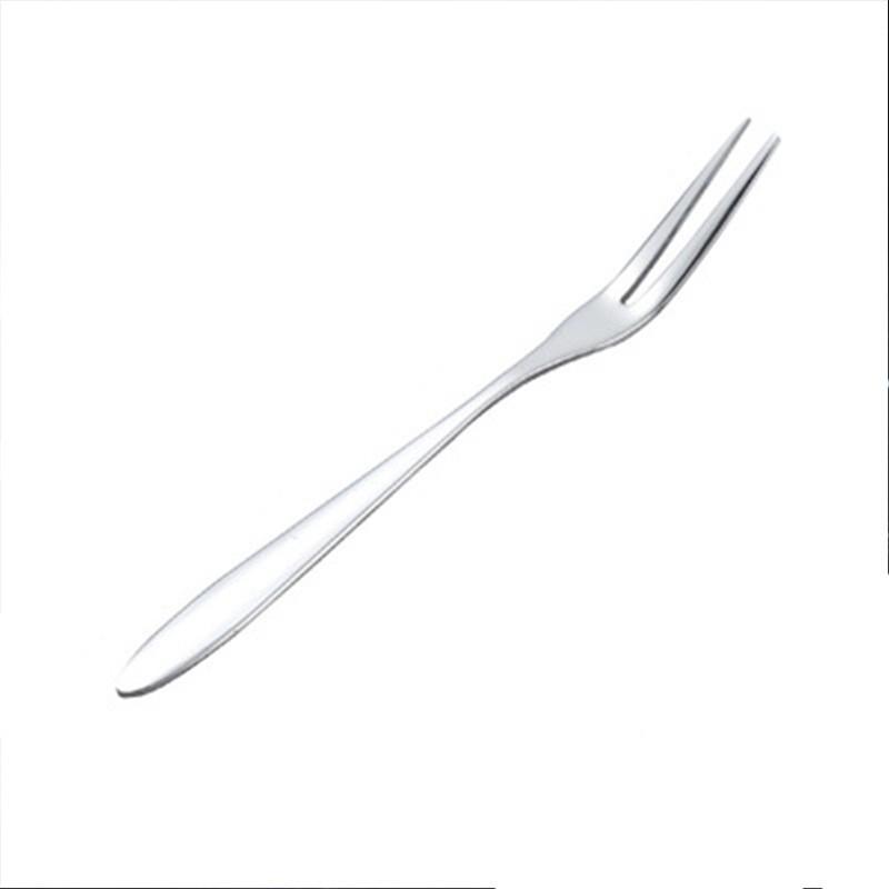 

Фруктовая вилка из нержавеющей стали Двузубая фруктовая вилка Нож-вилка для торта и лунного пирога Бытовая портативная шпажка для фруктов Fork strap packaging