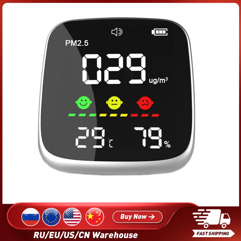 

Портативный USB перезаряжаемый детектор качества воздуха PM2.5, анализатор, многофункциональный термогигрометр, бытовой загрязнитель воздуха