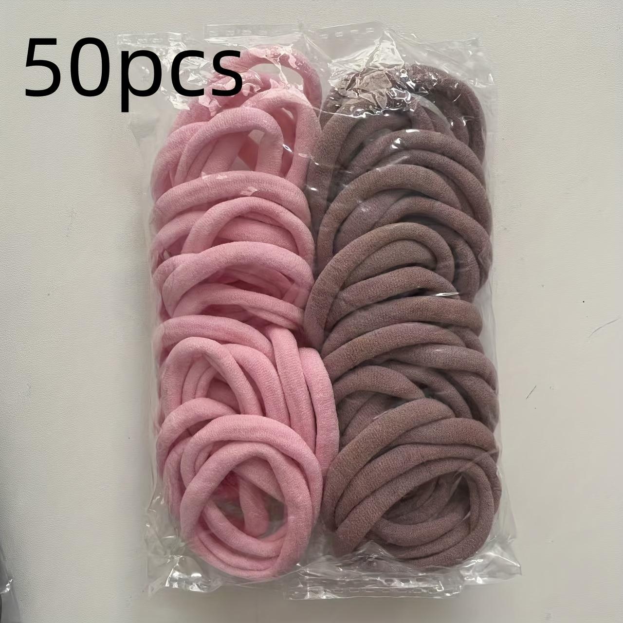 

50 Pack Women s Hair Elastics - Non-Slip Soft Pink & Pastel Colors Hair Bands with Clear Packaging | Bulk Hair Elastics розовый