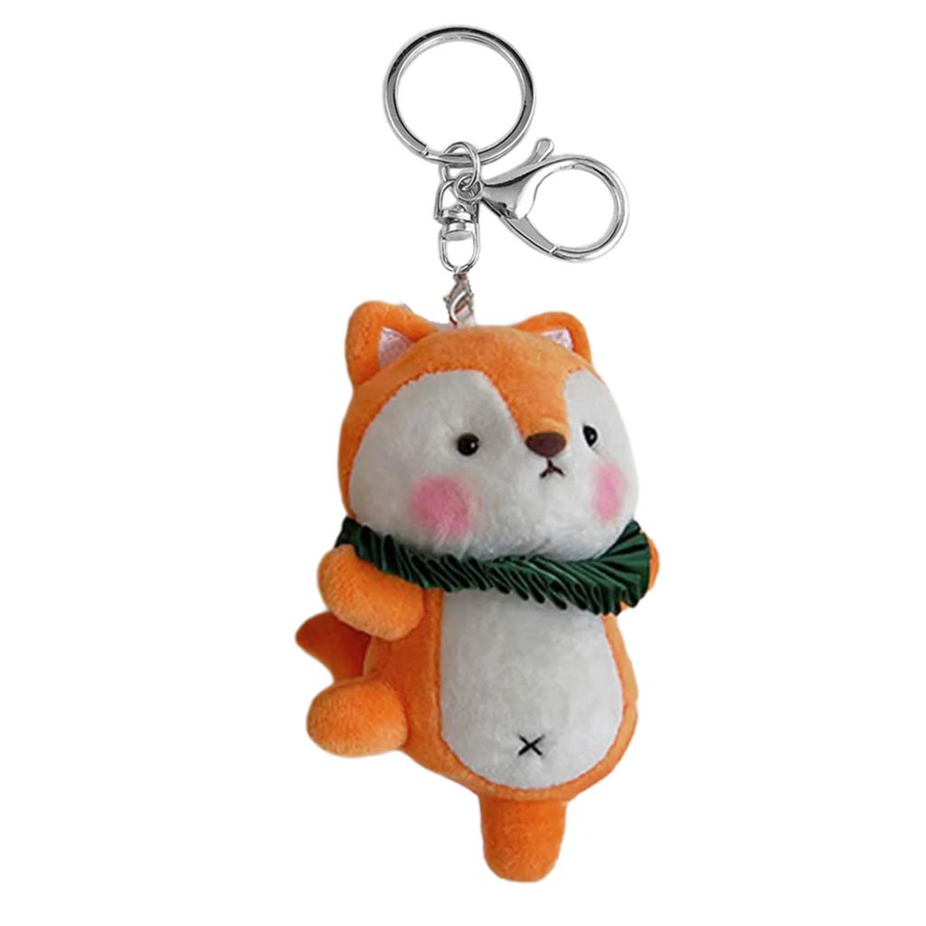 Cartoon Animal Doll Pendant Plush Toy Keychain Ballet Animals Shaped Keyring Lovely Stuffed Bag Pendant Women Accessory