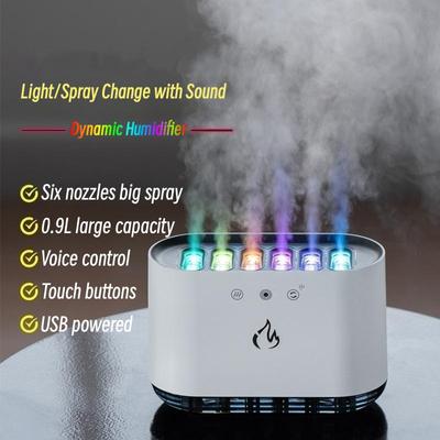 900ml Large Capacity Air Humidifier With Dynamic Lights 6 Nozzles Heavy Fog Home Usb Ultrasonic Cool Water Mist Maker Humidifier
