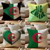 Algeria Alg Flag Cushion Cover 1 Piece Short Plush Pillowcase, Soft And Washable, Mostly Used For Sofa, Car