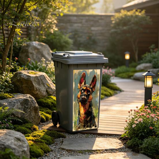 No Residue Bin Wraps Fun Animal Trash Can Stickers, Self?Adhesive Decals for Outdoor Funny Yard Decorations Garbage Can, Mailbox Storage Box