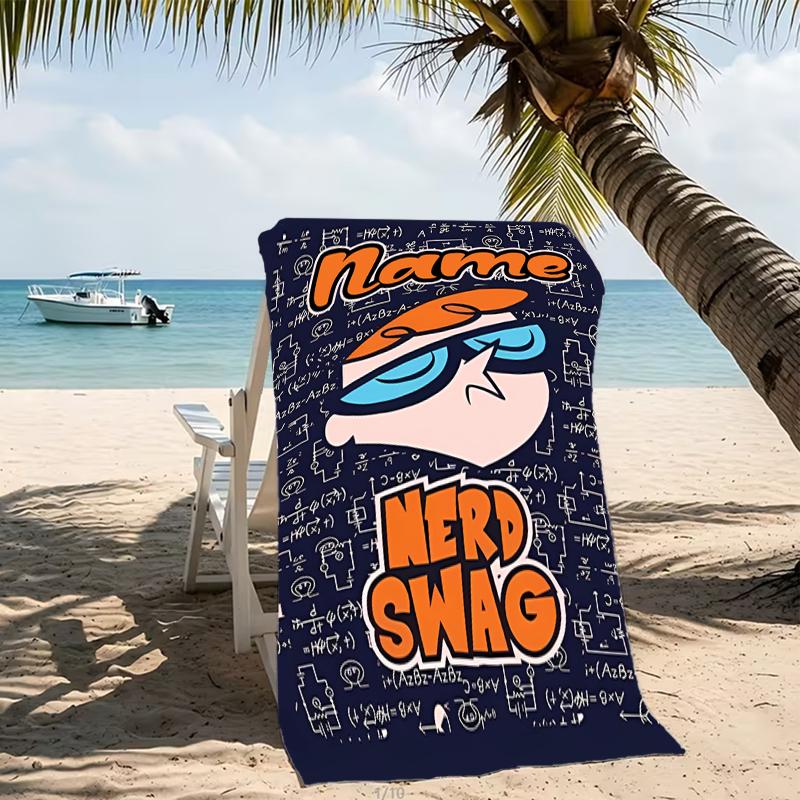 Customizable personalized beach towels Dexter's Laboratory themed designs.Suitable for the beach, yoga, sports;ideal as beach accessories