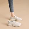 Leather shoes cowhide leather lace-up 2025 casual British single shoes new soft sole retro mother flat bottom