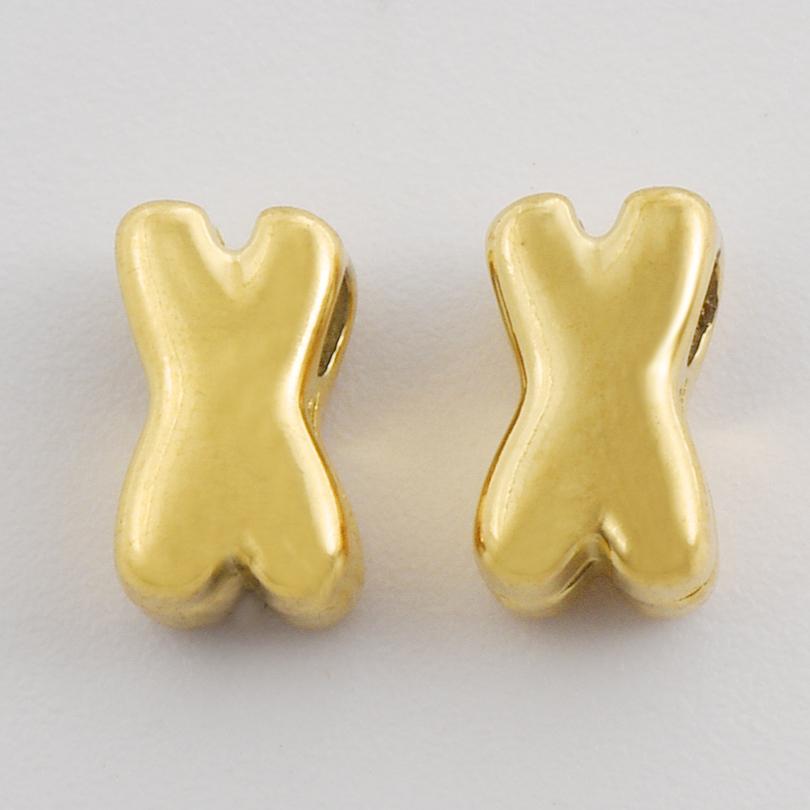 3/6pcs Real Gold Plated A-Z Stainless Steel Beads For Jewelry Making Supplies 2mm Hole Spacer/Loose Bead DIY Handmade Materials