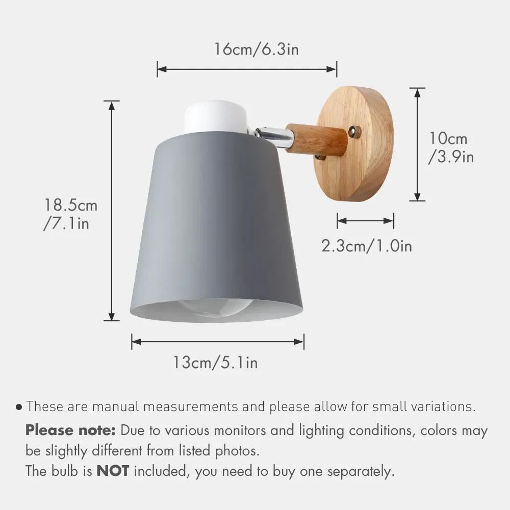 Nordic Wall Lamp With Bulb Macaroon E27 Sconce For Bedroom Iron Multiple Colors Adjustable Wall Lamp Head Home Decor Fixtures