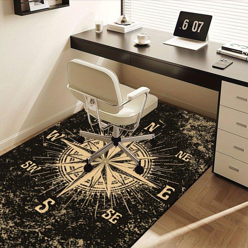 Vintage Compass Rose Wall Art Print PosterOffice Mat Home Decor Office Desk Chair Rugs Chair Carpet for Office Chair Mat Gift For Halloween