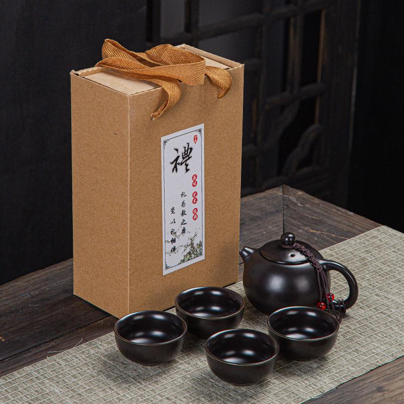 Ceramic Tea Set, One Pot and Two Cups, a Complete Set, Ding Kiln Penguin Pot Gifts, Company Activities, Custom-written Advertisements