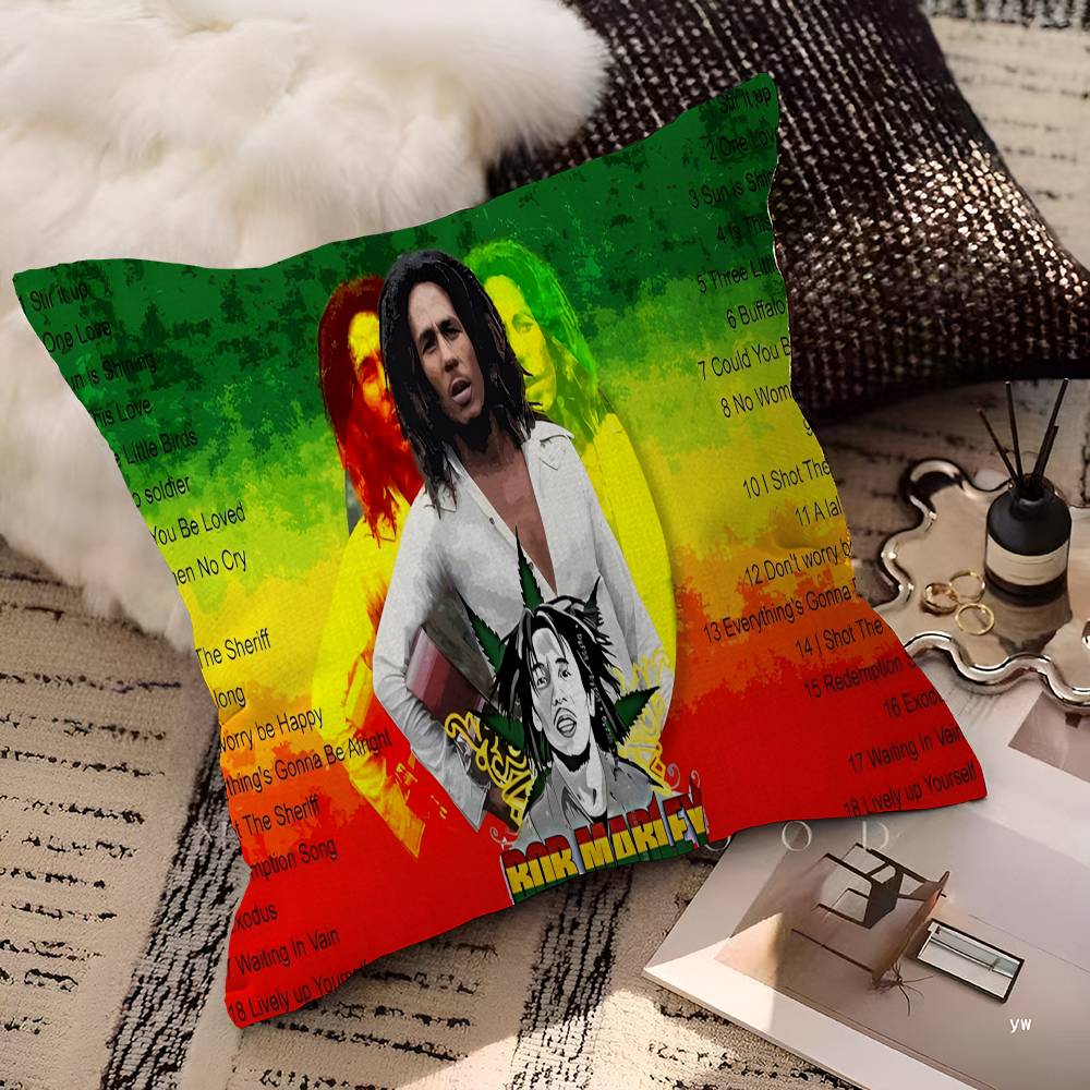 Bob Marley Reggae Music Cushion Cover Polyester Sofa Cushions Decorative Throw Pillows Home Decoration Pillowcover