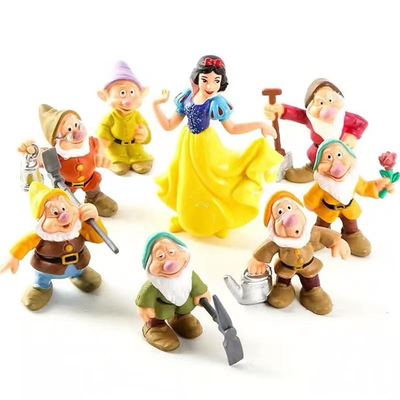 Snow White and the Seven Dwarfs 8-Piece Figure Set, 6-10 Cm, PVC, Multicolor Character Models