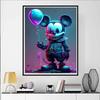Disney 5D DIY Diamond Painting Decorations Mickey Mouse Dark Cyberpunk Style Creative Illustration Diamond Embroidery RhinestoneCrossStitchSetHandmade
