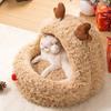 Winter Cozy Insulated Pet House Quilted Fluffy Bed for Cats Christmas Pet Gift Warmth Scented Plush Dogs House Large Capacity