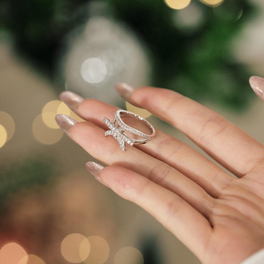 Δαχτυλίδι φιόγκος από ασήμι 925: Μοναδικό Στρωτό Σχέδιο για Γυναίκες και Κορίτσια