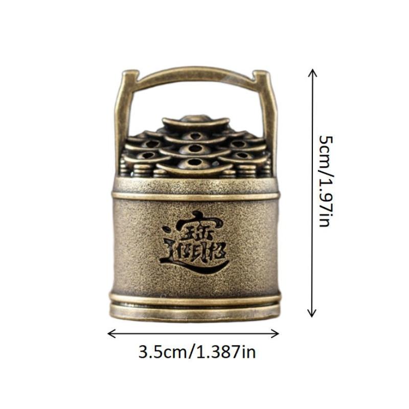 Lucky Wealth Cat Incense Burner Golden Feng Shui Good Luck Home/Office Decor With Prosperity Symbols Meditation Accessory