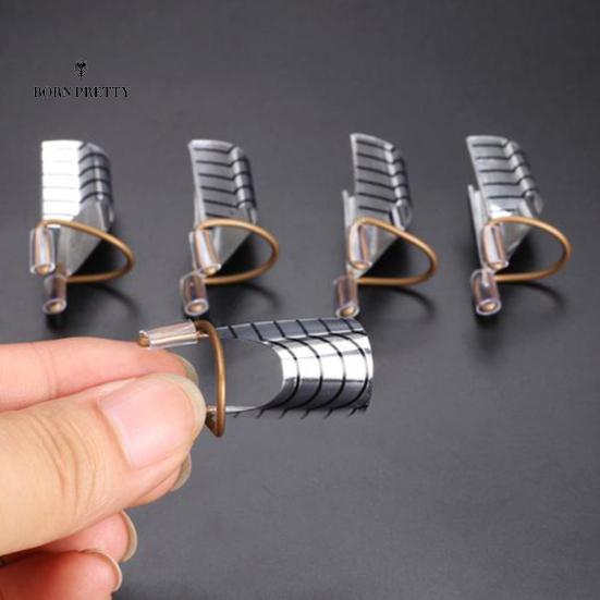 5Pcs Women Reusable Nails Ornaments Aluminum UV Gel Acrylic Tips Nail Art Extension Guide Forms