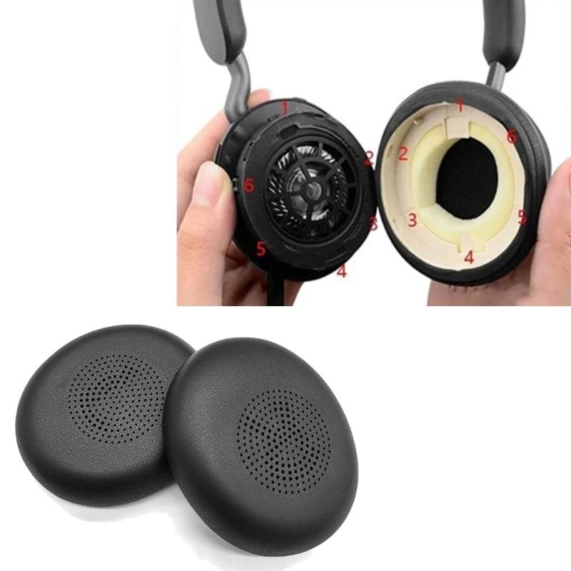 1Pair Earpads Replace Protein Leather Earpads Ear Cushions Sponge Earmuffs for Evolve 2 65 45H