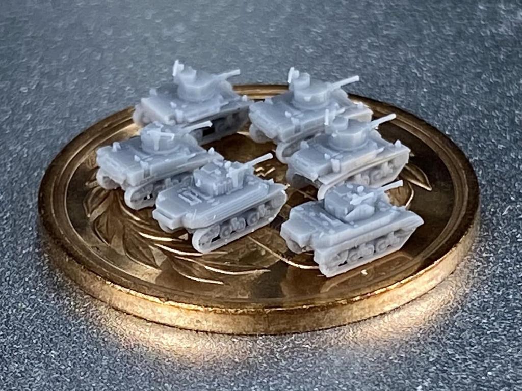 Firestarter Scale American Light Tank 3D Printer 1/700 Set, Kit, FS-US14 (Military Vehicle)