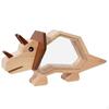 Wooden Dinosaur Piggy Bank Round Front Window Dark Brown Accents for Children,