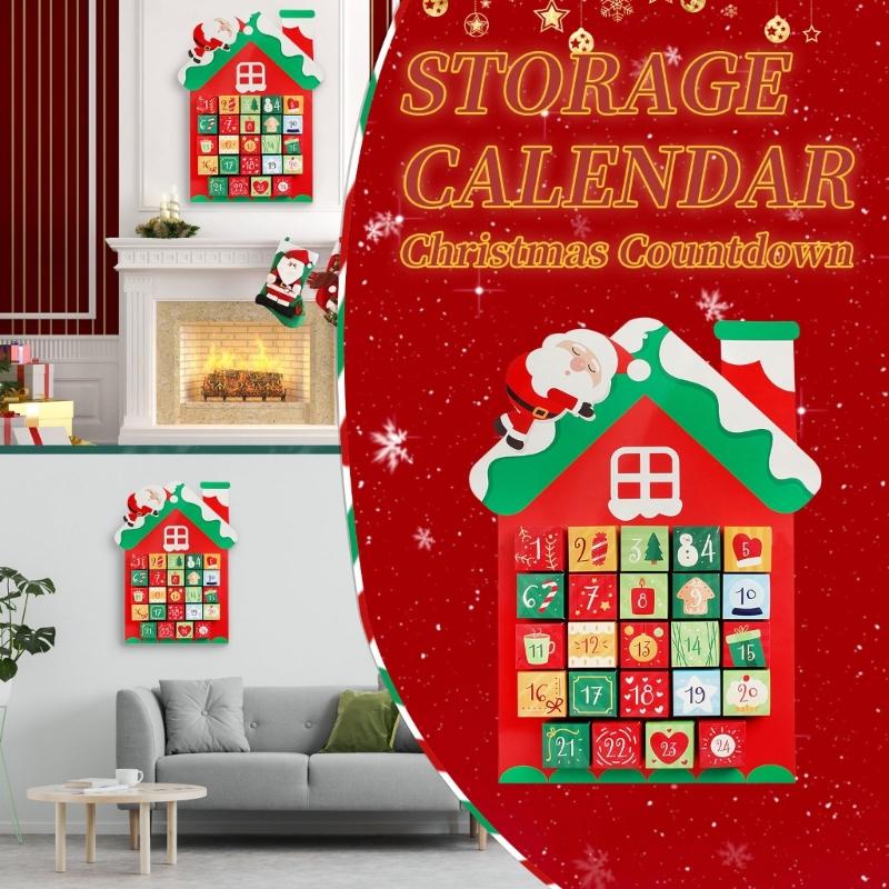 Festive Paper Snowman Advent Calendars With 24 Surprise Door Christmas Countdowns Hanging Decoration Kids Friendly Decors