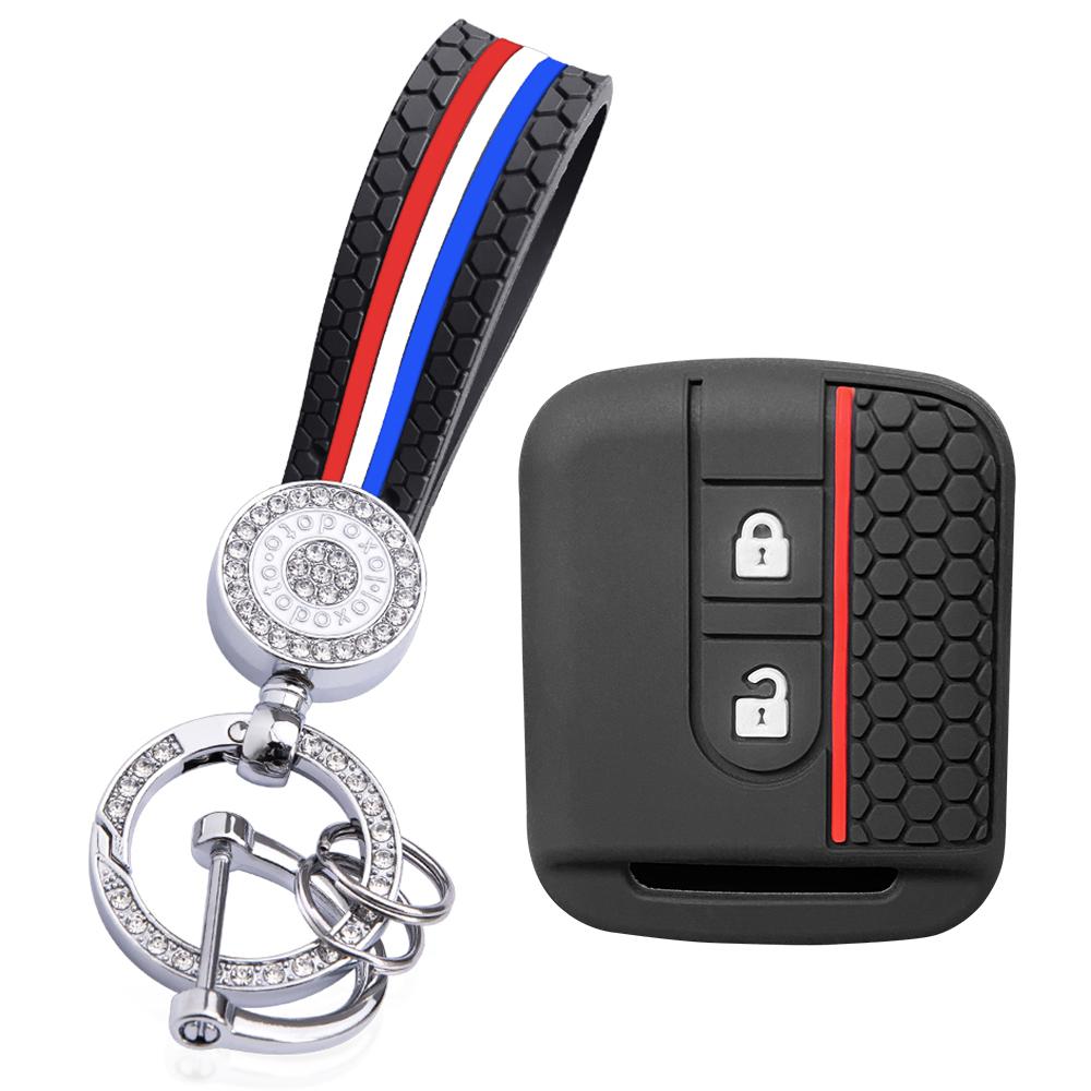 for Nissan qashqai j10 tiida note X-Trail T-31 Pathfinder navara Primera silicone car key case remote key holder cover chain