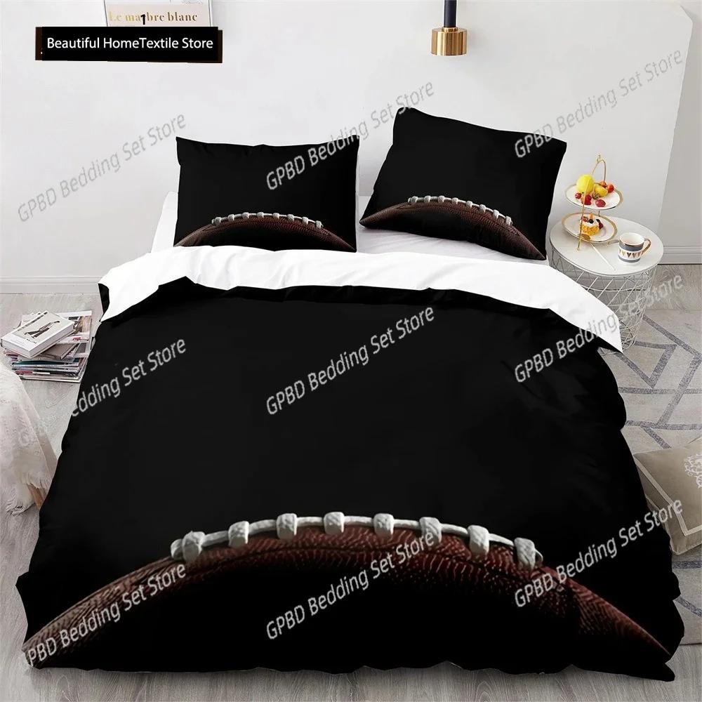 American Football Bettbezug Set 3D Sport Rugby Spieler Polyester Bettdeckenbezug Für Männer Teenager Junge Kind Bettwäscheset King Queen