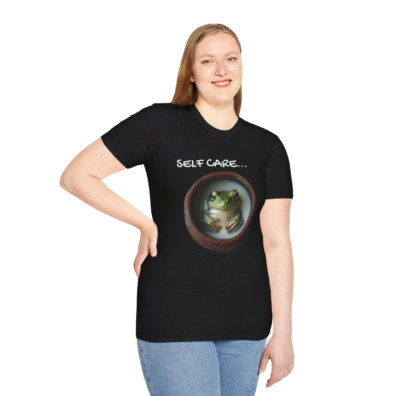 Self Care Frog Unisex TShirt, Frogful Relaxation Gift, Self Care Holi Day Tee, Froggi Lover Shirt, Mom Casual Wear, Wifey or Girlfriend XL