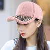 Ladies hat peaked cap autumn and winter small fragrant style lamb wool thickened warm baseball cap solid color versatile casual versatile