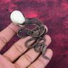 Howlite Copper Wire Wrapped Pendant Titanium Bead Eyes Handmade Jewelry Skull Bone Face Pendant