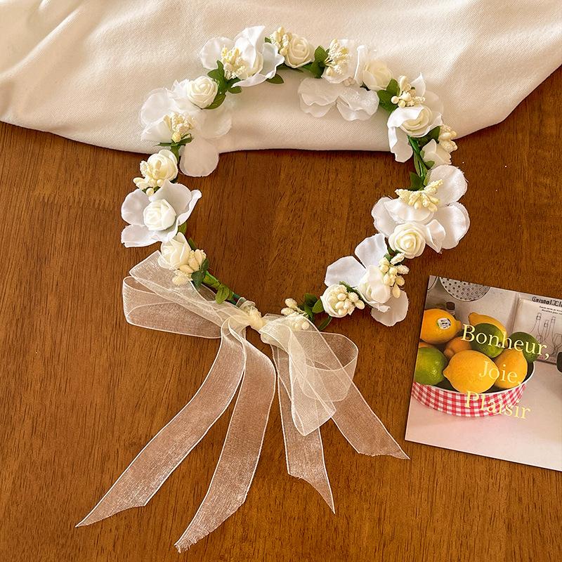 1Pcs Wedding Bridesmaid Floral Headband Girls Boho Flower Crown Hair Accessories for Garden Party Birthday Festival