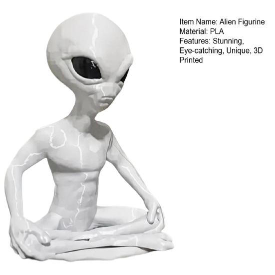 3D Printed Alien Model Funny Yoga Zen Alien Statue For Yoga Room 1 Pc